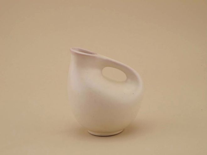 Vintage 50er Jahre Keramik Vase Henkelvase mit Strichen Fritz van Daalen Aalen K67/6