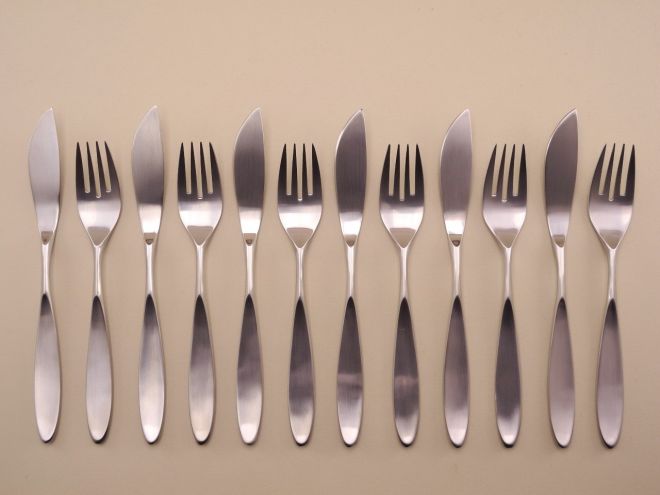 Komplettes Fischbesteck für 6 aus der Serie Edinburgh in Cromargan von WMF