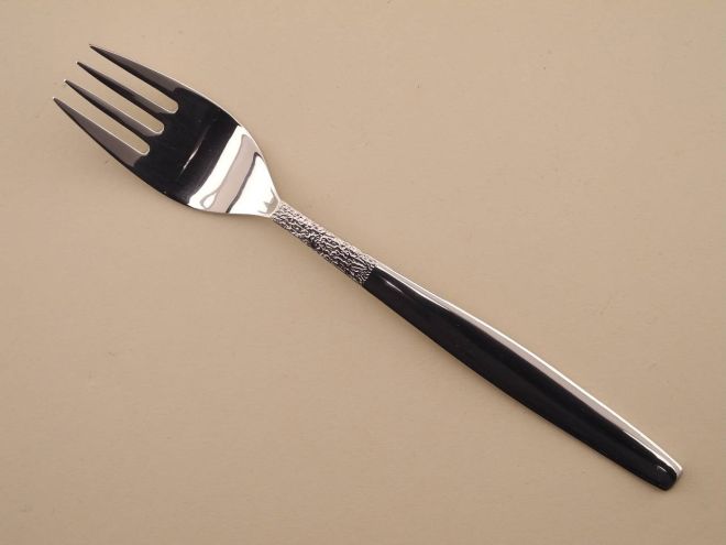 Gabel Tafelgabel aus der vintage alten Serie Rauhreil in 18/8 Edelstahl von BSF Besteck