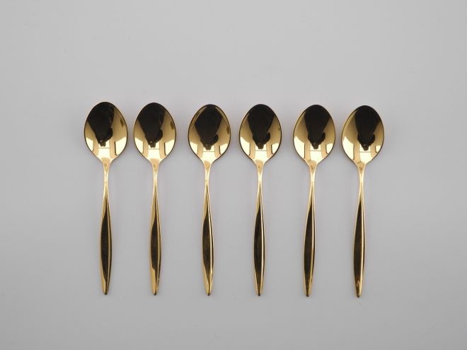 WMF Kopenhagen 800 Silber Gold Mokkalöffel Set