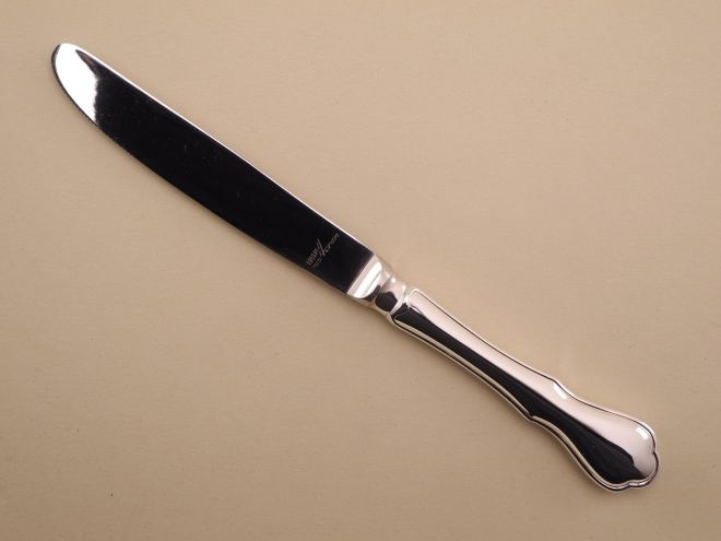 Speisemesser aus der Serie Menuett mit 90er Auflage versilbert von BSF