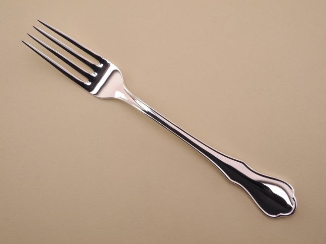 Speisegabel aus der Serie Menuett mit 90er Auflage versilbert von BSF