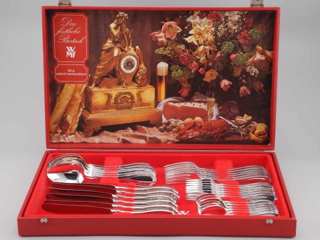 WMF Englische Rose 90 versilbert Komplettbesteck Etui