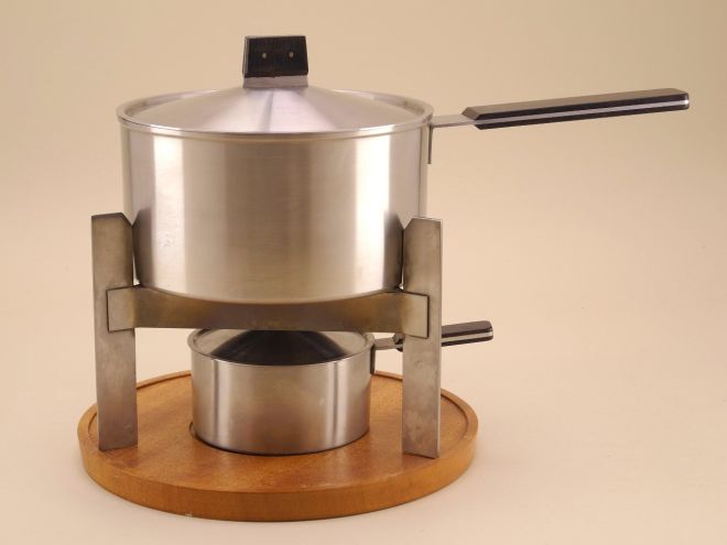 Fondue mit Rechaud vintage design Carl auböck für Amboss Werke Austria