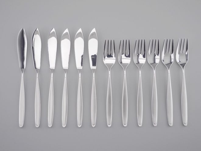 WMF Baden Baden versilbert Fischbesteck 6P