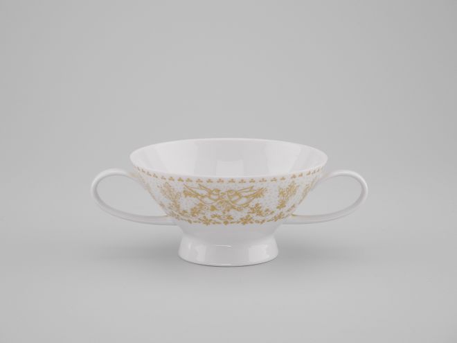 Suppentasse Obere 50er Jahre vintage design Form 2000 Idyll in Gold Dekor Björn Wiinblad Rosenthal Porzellan Geschirr