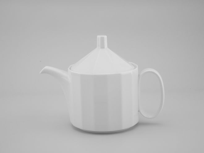Rosenthal Polygon uni weiss Teekanne Spitz