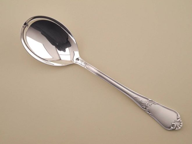 Sahnelöffel Servierlöffel 800 Silber vintage alte Serie Rokoko 208 von Auerhahn Bestecke Silberbesteck