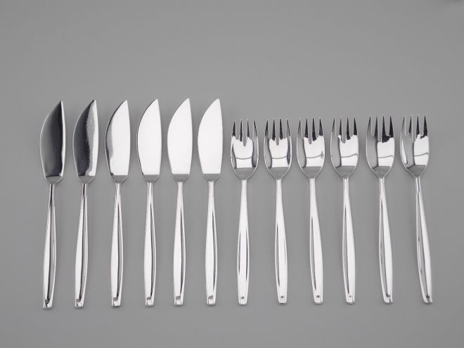 BSF Madame 90 versilbert Fischbesteck 6P