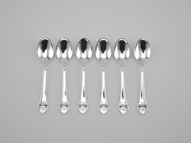 Robbe & Berking Rosenmuster 800 Mokkalöffel Set