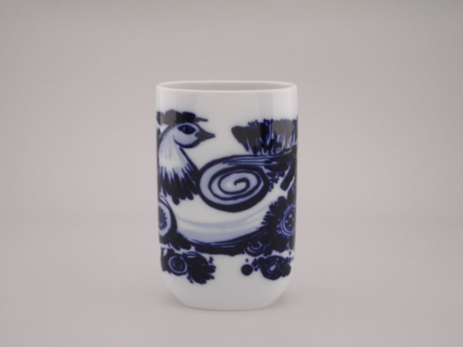 Björn Wiinblad Dekor Vase Blauer Vogel design der Form Wolf Karnagel für Rosenthal Studio Linie vintage Porzellan