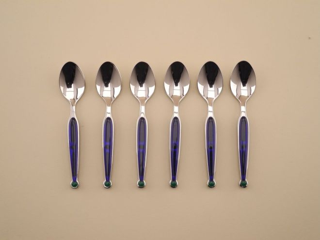 6 Cockailspiesschen aus der Serie Fantasia blau design Matteo Thun für WMF