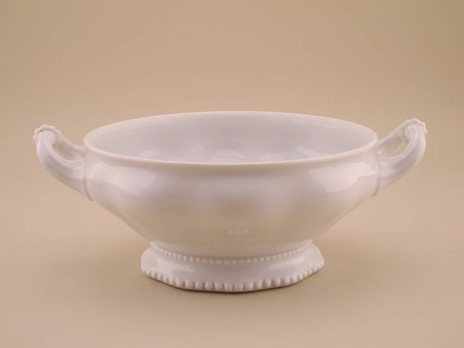 Ragout Unterteil weiss uni vintage Serie Perlrand Rosenthal Plösberg Porzellan