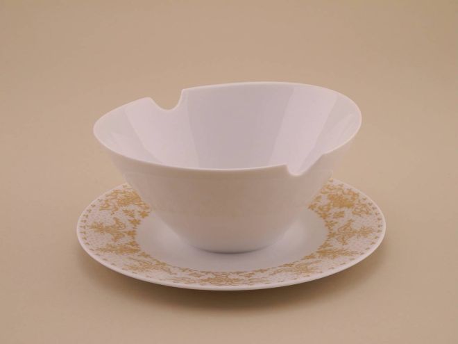 Sauciere 50er Jahre vintage design Form 2000 Idyll in Gold Dekor Björn Wiinblad Rosenthal Porzellan Geschirr