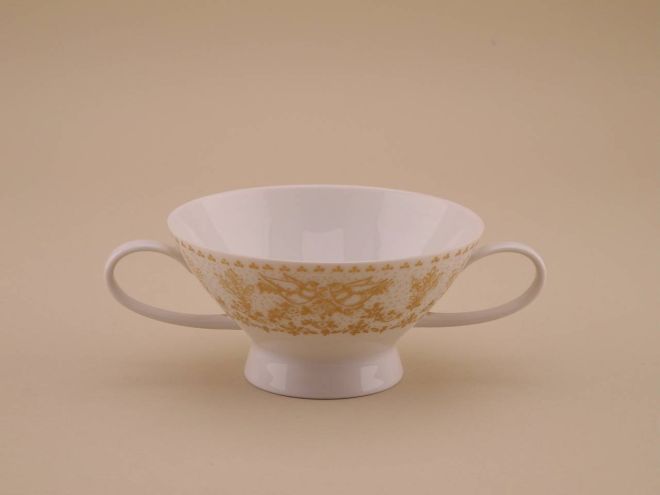 Suppentasse Obere 50er Jahre vintage design Form 2000 Idyll in Gold Dekor Björn Wiinblad Rosenthal Porzellan Geschirr