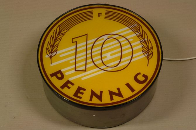 Alte Werbelampe 10 Pfennig alte Werbung