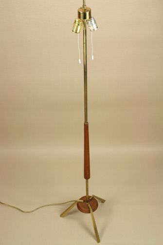 Vintage Teak Stehlampe Messing 60er Jahre