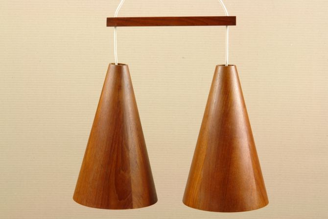 Vintage Deckenlampe Teak 60er Jahre
