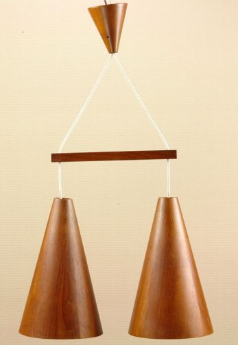 Vintage Deckenlampe Teak 60er Jahre