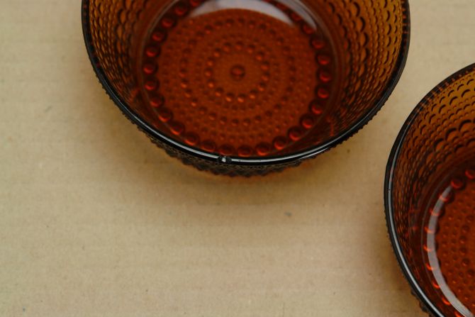 Iittala Tauperle Kastehelmi Nuutajärvi Dessertschale braun 2er