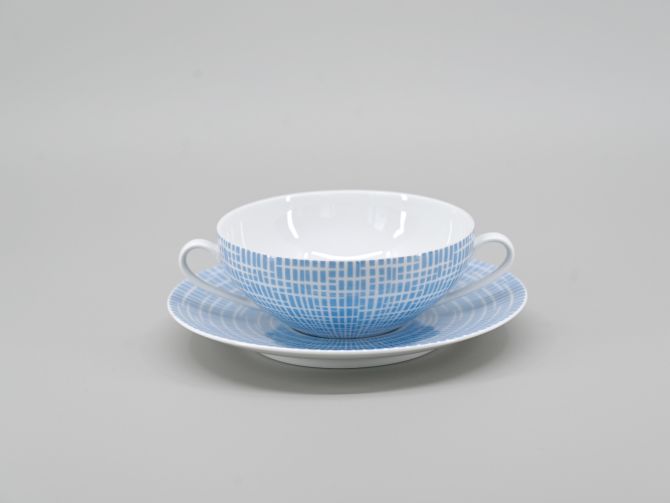 Arzberg 2000 Bastdekor blau Suppentasse