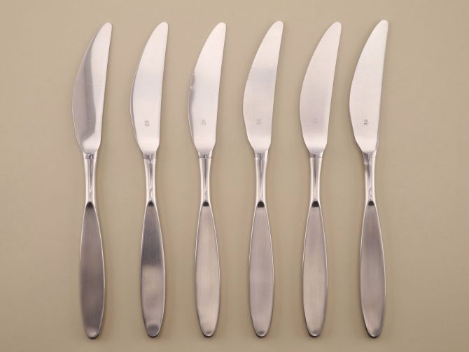 6 Messer TSpeisemesser Cromargan aus der vintage alten Serie Edinburgh geschmiedet von WMF Besteck