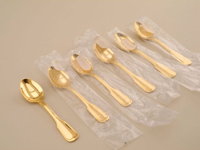 WMF Augsburger Faden Gold Mokkalöffel Set