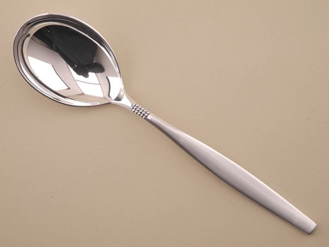 Gemüselöffel Vorlegelöffel vintage alte Serie Dänisch Perl 90 90er versilbert Auflage BSF Silberbesteck