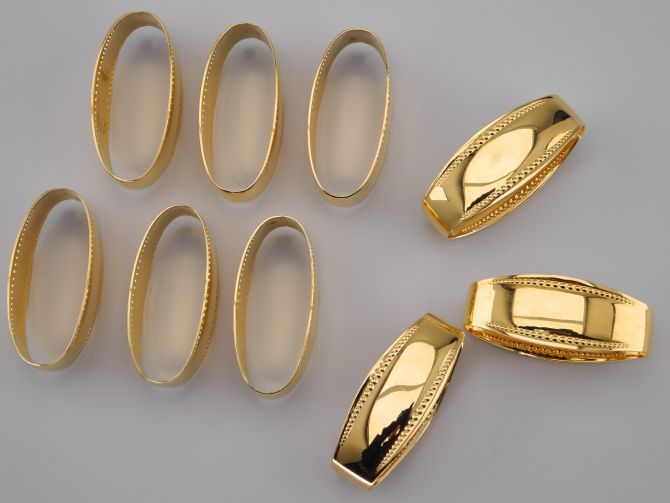 WMF Perlrand Gold Serviettenringe Set