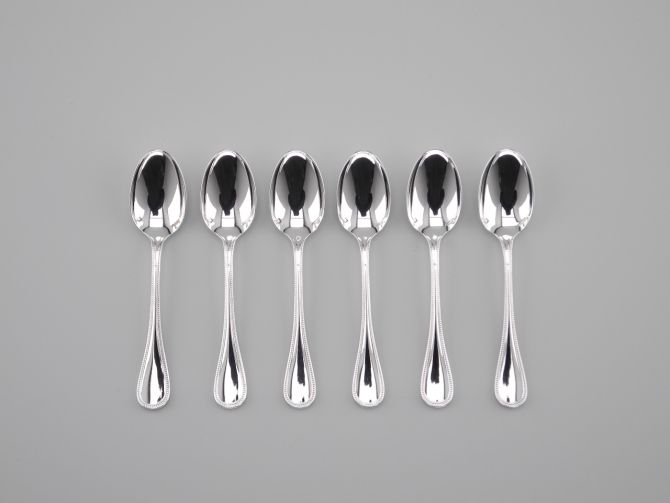 Christofle Perles versilbert Espressolöffel Set