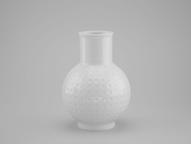 Arzberg 2375 Golfball weiss Vase 19cm