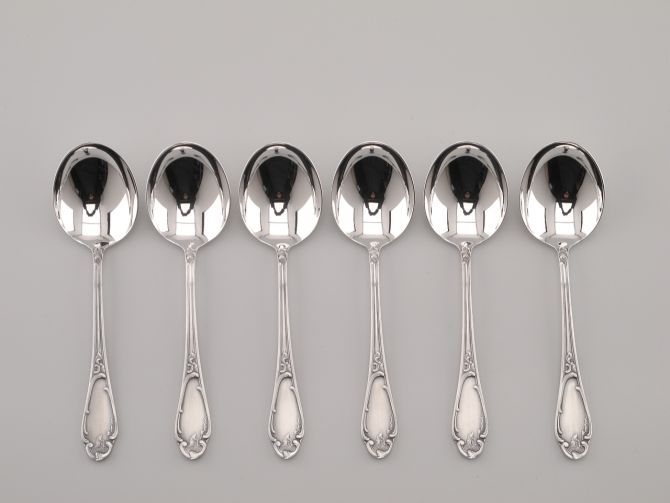 BSF 98 Rokoko Louis XV versilbert Tassenlöffel Set