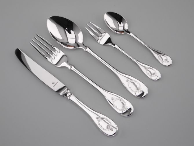 Wilkens Schloss Rosenborg versilbert Komplettbesteck Etui