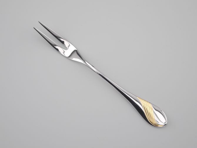 Fleischgabel Vorlegegabel vintage alte Serie Charme Gold vergoldet Cromargan Besteck von WMF