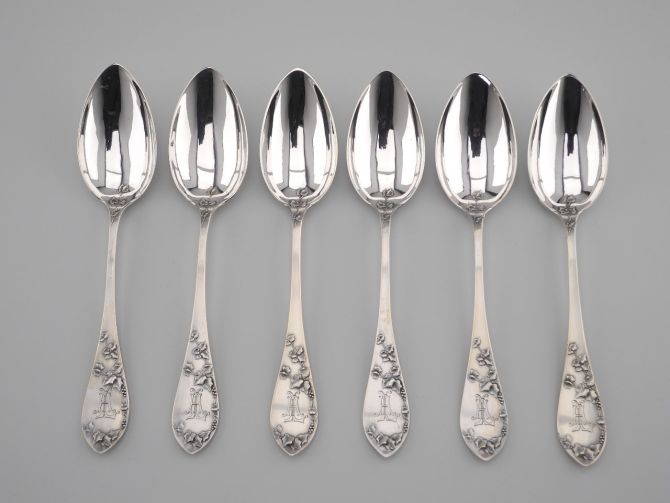 Bruckmann 185 Efeu 800 Silber Tafellöffel Set