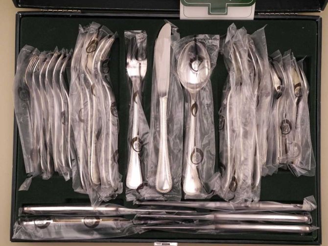 BSF Perlrand 800 Silber Komplettbesteck 6 Personen Karton