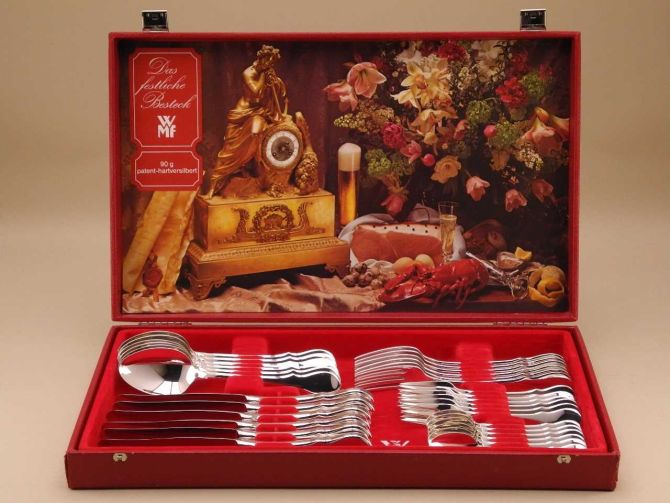 WMF Würzburger Facette versilbert 90 Komplettbesteck 6 Personen