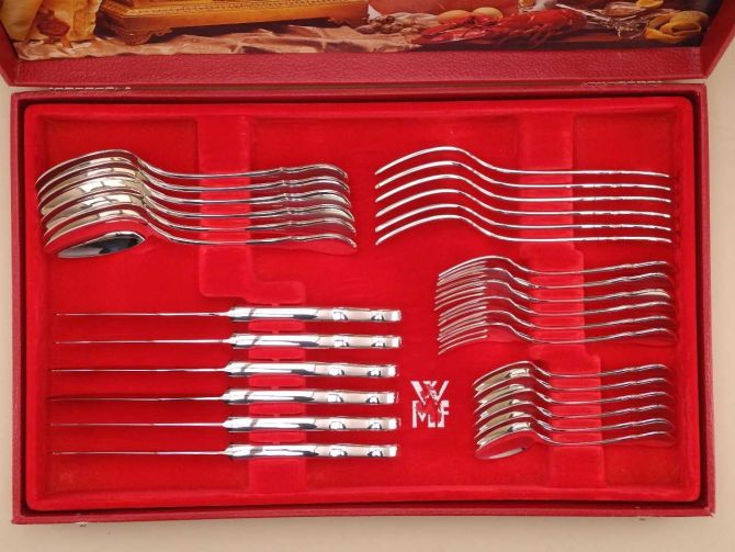 WMF Würzburger Facette versilbert 90 Komplettbesteck 6 Personen