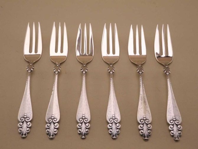 Wilkens Schloss Kronborg 800 Silber Kuchengabel Set