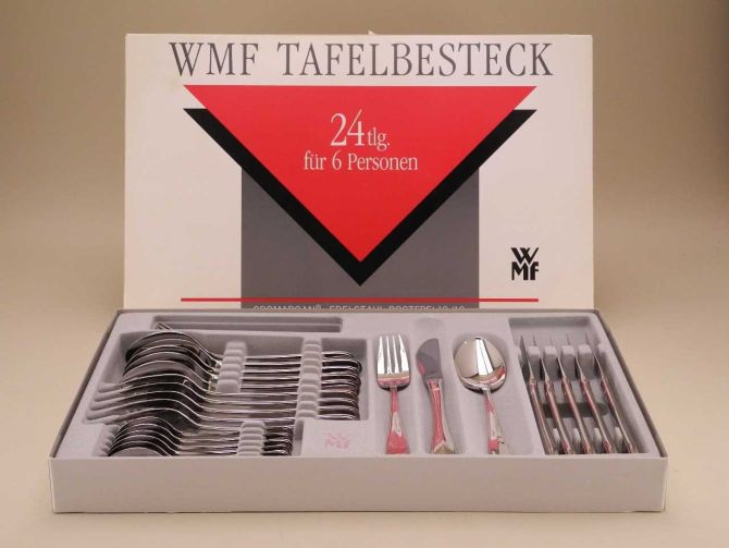 WMF Nürnberg cromargan Komplettbesteck für 6 Personen mit Etui