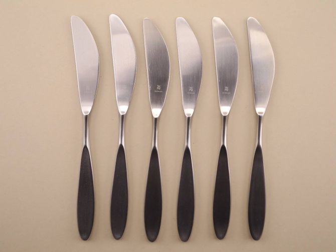 6 Messer TSpeisemesser Cromargan aus der vintage alten Serie Edinburgh geschmiedet von WMF Besteck