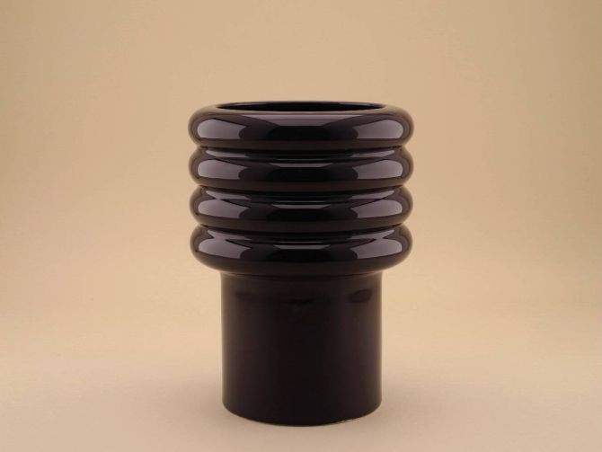 Vintage 80er Jahre Vase Memphis Keramik design Ambrogio Pozzi für Rosenthal violett