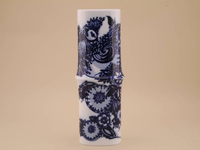 Björn Wiinblad Dekor Vase Blauer Vogel design der Form Wolf Karnagel für Rosenthal Studio Linie vintage Porzellan