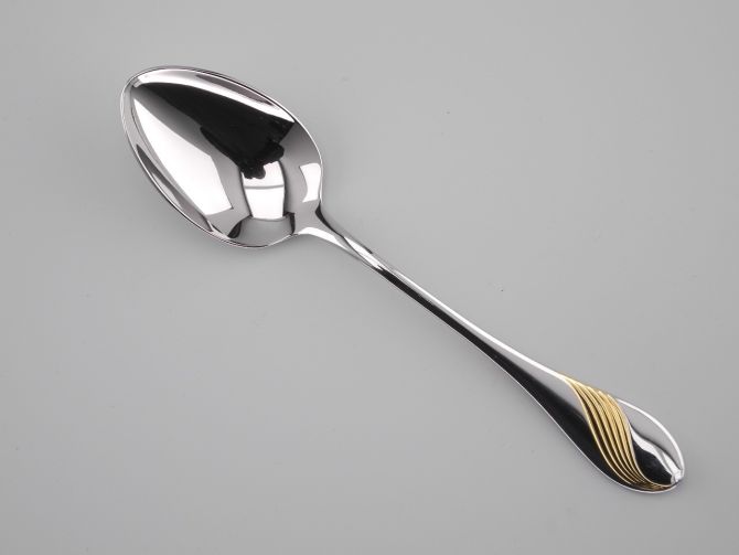 Löffel Tafellöffel vintage alte Serie Charme Dekor vergoldet Gold Cromargan von WMF Besteck