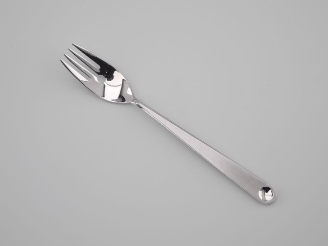 Fischgabel in Edelstahl aus der vintage alten Serie Punto von Wilkens Besteck