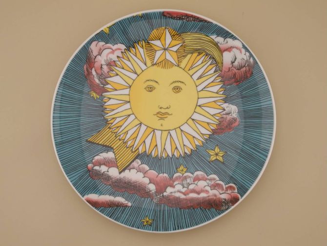 Kleiner Teller aus der vintage Serie Mongolfiere design Piero Fornasetti für Rosenthal Classic Porzellan