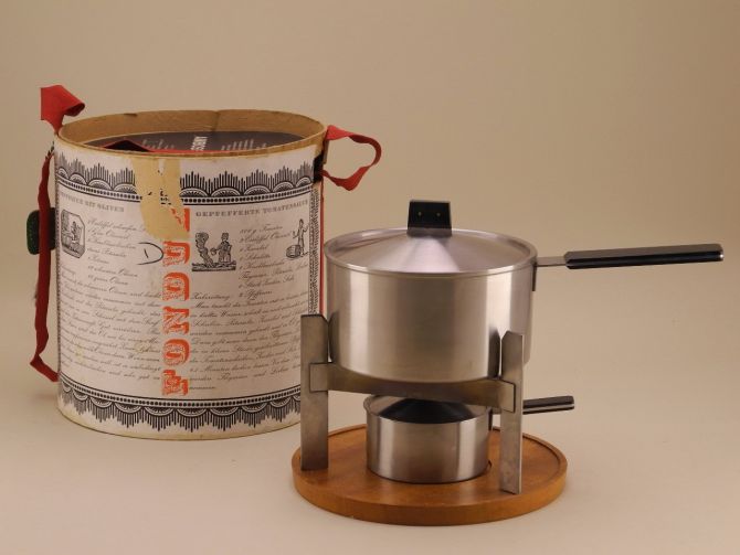 Carl Auböck Fondue Amboss Austria Edelstahl Pagholz