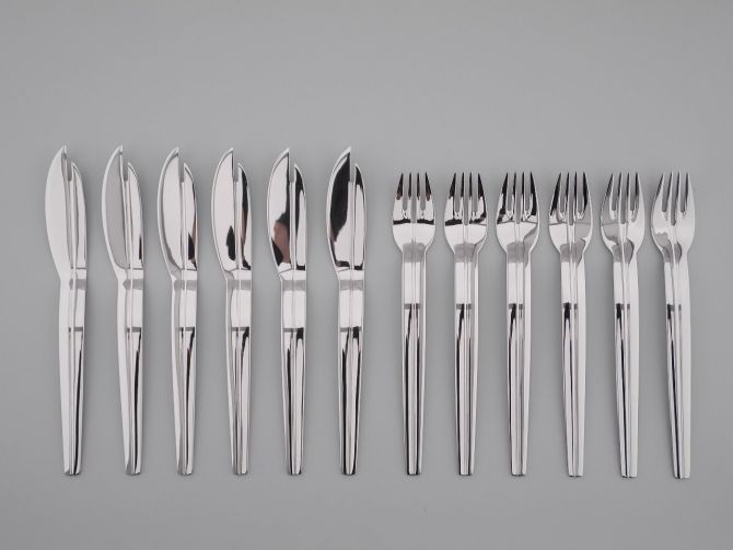 WMF Maxim`s de Paris Rue Royale cromargan Fischbesteck 6P