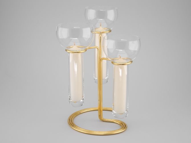 Rosenthal Aqualux Kerzenleuchter Timo Sarpaneva Gold