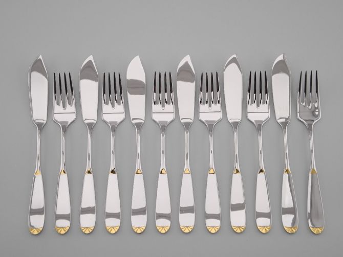 WMF Prisma Gold cromargan Fischbesteck 6P